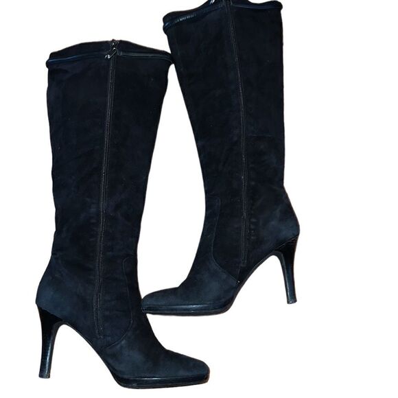 Tahari Black Suede Tall Boots Size 9 1/2 M - Picture 3 of 8